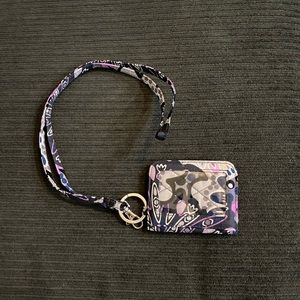 Vera Bradley Campus Double ID and Lanyard in Mimosa Medallion